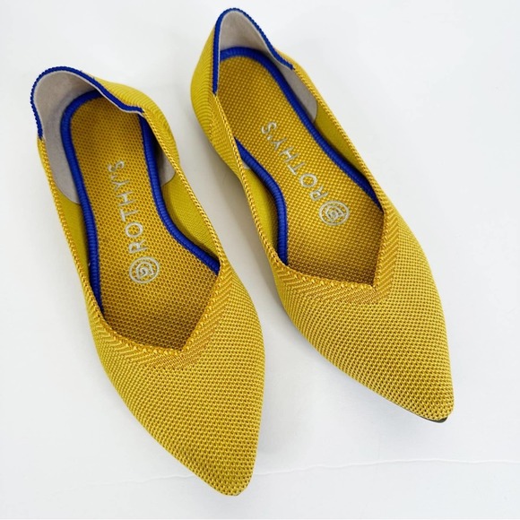 Rothy's Shoes - Rothy's 'The Point' Marigold Yellow Pointed Toe Flats Women’s Size 5.5